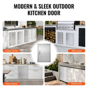 Charger l'image dans la visionneuse de galerie, Amocart BBQ Access Door Stainless Steel Flush Mount Door Wall Vertical Door w/ Recessed Handle Grilling Station Outside Cabinet