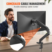 Charger l'image dans la visionneuse de galerie, Amocart Single/ Dual/ Triple Monitor Mount for Screens Gas Spring Monitor Arm Desk Mount with C-Clamp and Grommet Mounting Base