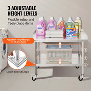 Bild in Galerie-Viewer laden, Amocart Stainless Steel Work Table Commercial Food Prep Worktable with 4 Wheels Heavy Duty Prep Worktable for Restaurant Home
