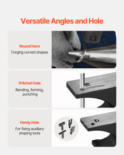 Charger l'image dans la visionneuse de galerie, Amocart Single Horn Anvil Cast Steel Anvil High Hardness Rugged Round Horn Anvil for Blacksmiths Stable Base Metal Working Tool
