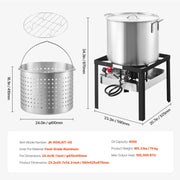 Charger l'image dans la visionneuse de galerie, Amocart 60/80/100Qt Seafood Boiling Kit with Strainer Cooking Set for Crab Crawfish Boiling Aluminum Stockpot with Steamer Rack