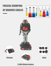 Load image into Gallery viewer, Cordless Hand Held Hydraulic Pliers 16KN Electric Hydraulic Wire Crimper with LED Light & Molds Terminal Crimping Tool