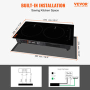 Bild in Galerie-Viewer laden, Amocart 2 Burners Electric Induction Cooktop Stove Hob Built-in Burner Cooker Sensor Touch Control Magnetic Cooker Hot Plate