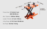 Charger l'image dans la visionneuse de galerie, Amocart Motorcycle Lift 350/1100/1500 LBS Capacity Motorcycle Scissor Lift Jack with Wide Deck&Safety Pin for Bikes Motorcycles