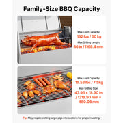 Charger l'image dans la visionneuse de galerie, Amocart 46/52 Inch Stainless Steel Rotisserie Grill Outdoor BBQ Pig Lamb Charcoal Spit Roaster Kit