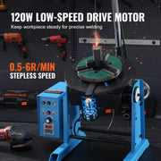 Bild in Galerie-Viewer laden, Amocart Rotary Welding Positioner 50KG 0-90° Welding Positioning Turntable Table 0.5-6RPM 120W with 12.4 Inch 3-Jaw Lathe Chuck