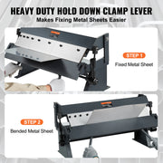 Bild in Galerie-Viewer laden, Amocart Box and Pan Brake 24Inch/36Inch/ 48Inch 0-130 Degrees Sheet Metal Bending Brake Portable Metal Bender for Metal Bending