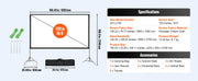Bild in Galerie-Viewer laden, Amocart Projector Screen w/ Stand 150in 16:9 4K 1080 HD Portable Projection Screen for Home Office Garden Moive Theater Cinema