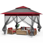 Load image into Gallery viewer, Gazebo 3.3x3.3m Waterproof Stable Pop Up Folding Gazebo, Adjustable Garden Gazebo with 4 Mosquito Net Side Panels & Double Roof