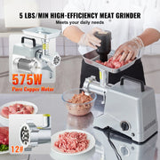 Charger l'image dans la visionneuse de galerie, Amocart Electric Meat Grinder 5 Lb/Min Industrial Meat Mincer with Blade Grinding Plate Sausage Stuffing Blade and 3 Tubes