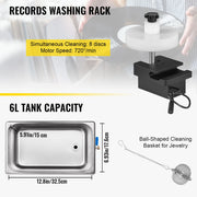 Charger l'image dans la visionneuse de galerie, Amocart 6L Knob Ultrasonic Vinyl Record Cleaner Portable Washing Machine Ultrasound Dishwasher Contact Lenses Dental Jewelry