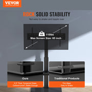 Charger l'image dans la visionneuse de galerie, Amocart TV Stand Mount Swivel Tall TV Stand for 32 to 85 inch TV Height Adjustable Portable Floor TV Stand Max VESA 600 x 800mm