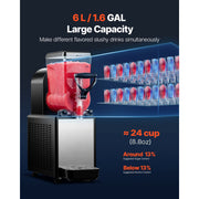Bild in Galerie-Viewer laden, Amocart 6L/1.6Gal Slushie Machine Commercial Slushy Maker Frozen Drink Maker w/ Self-Cleaning for Restaurants Bars for Slushie
