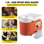 Bild in Galerie-Viewer laden, Amocart Electric Pottery Wheel Machine 28cm 350W Manual Handle Foot Pedal for School Ceramic Clay Working Forming DIY Art Craft
