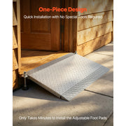 Load image into Gallery viewer, Amocart 42.5x23.2 in Threshold Ramp 1000LBS Platform Aluminum Wheelchair Ramp with Adjustable Height for Doorways Home Steps