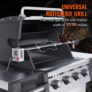 Charger l'image dans la visionneuse de galerie, Amocart 39-56inch Universal Grill Rotisserie Kit for Grills Electric BBQ Grill w/Motor Stainless Steel Automatic Grilling Kit