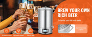 Bild in Galerie-Viewer laden, SucceBuy Electric Brewing System 8 GALLON Brewing Stock Pot All-in-One Home Beer Brewer 304 Stainless Steel Brewing Supplies