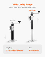 Bild in Galerie-Viewer laden, Amocart 2000 lbs Trailer Jack Stand 10" Lift Weld-on Pipe-Mount Bracket Support Legs Corner Steady Camper Parts for RV Yacht