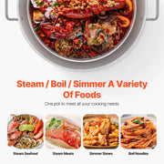 Charger l'image dans la visionneuse de galerie, Amocart 60/80/100Qt Seafood Boiling Kit with Strainer Cooking Set for Crab Crawfish Boiling Aluminum Stockpot with Steamer Rack
