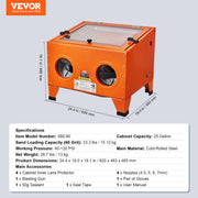 Bild in Galerie-Viewer laden, Amocart 25/40/60 Gallon Sandblasting Cabinet Portable Benchtop Sand Blaster with Blasting Gun Nozzles for Stain Rust Removal