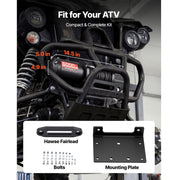 Bild in Galerie-Viewer laden, Amocart 6000LBS Electric Winch 12V ATV/UTV Winch with 49.2ft Synthetic Rope Wireless & Wired Remote Control for Towing Off-Road