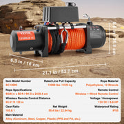 Load image into Gallery viewer, Amocart 13500lbs Electric Winch Car Truck Winch with 80ft Synthetic Rope Wireless & Wired Remote Control for Towing Off-Road