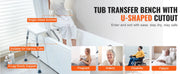 Bild in Galerie-Viewer laden, Amocart Tub Transfer Bench for Bathtub Shower Seats Lightweight Shower Bench with Non-Slip Bath Seats with Armrest and Backrest