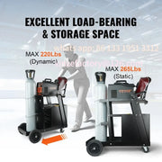 Charger l'image dans la visionneuse de galerie, CustomizableWelder Cart with 360° Swivel Wheels Heavy Duty Rolling Welder Cart for Mig P SucceBuy Welding Cart 2-Tier 4 Drawers