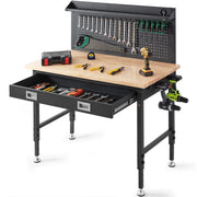 Bild in Galerie-Viewer laden, Amocart 2000lbs 48"x24" Workbench Adjustable Height 28"-39.5" Work Bench with 3m Cable 30 Hooks for Garage Hardwood Working