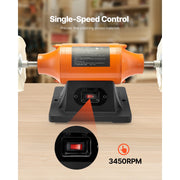 Load image into Gallery viewer, Amocart 1/2HP Bench Buffer Polisher 6-inch 3450RPM Single Speed with 2PCS Cloth Wheels Cast Iron Base for Metal Wood Polishing