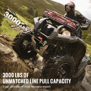 Charger l'image dans la visionneuse de galerie, Amocart 3000lbs ATV/UTV Electric Winch 12V DC Steel Rope Winch with 39ft Cable Roller Wired Remote Control for Towing Off-Road