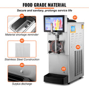 Charger l'image dans la visionneuse de galerie, Amocart 8L / 2.1 Gal Slushy Margarita Machine Single Bowl Smoothie Frozen Drink Beverage Dispenser Slushie Maker for Restaurant