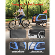 Bild in Galerie-Viewer laden, Amocart Dog Bike Trailer Supports up to 88 lbs 2-in-1 Pet Stroller Cart Bicycle Carrier for Dogs Easy Folding Frame with Wheel