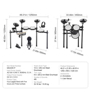 Load image into Gallery viewer, Amocart Electric Drum Set 32 Drum Kits & 480 Sounds, USB MIDI Supported 8 / 10 in Quiet Mesh+10 in Cymbals Drum Sticks Easy Use