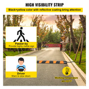 Load image into Gallery viewer, Amocart Rubber Speed Bump 2 Channel Speed Bump Hump 72.8x12.2x2.2 Garage Cable Ramp for Asphalt Concrete Gravel Driveway-6 FT