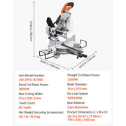 Bild in Galerie-Viewer laden, Amocart Sliding Compound Miter Saw 12-Inch Blade 15Amp Motor 60-Tooth Corded Double Bevel Sliding Miter Saw LED Alignment