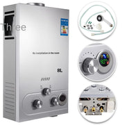 Load image into Gallery viewer, 6L-25L Tankless Gas Water Heater - Instant Heating System for Home & Outdoor (LPG/NG Dual Fuel, Energy Saving Design)