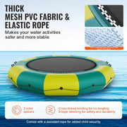 Charger l'image dans la visionneuse de galerie, Amocart 12ft Inflatable Water Bouncer Recreational Water Trampoline Portable Bounce Swim Platform with Slide 3-Step Ladder