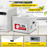 Charger l'image dans la visionneuse de galerie, SucceBuy Food Vacuum Packing Machine DZ-260A Commercial Chamber Vacuum Sealer Kitchen Meat Packaging Food Saver Sealing Machine