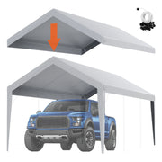 Charger l'image dans la visionneuse de galerie, Amocart Carport Replacement Canopy Cover Garage Top Tent Shelter Tarp Heavy-Duty Waterproof & UV Protected with Ball Bungees