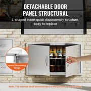Bild in Galerie-Viewer laden, 【Premium】SucceBuy BBQ Access Door Double Outdoor Kitchen Stainless Steel Flush Mount Door for BBQ Island Grilling Station Outsid