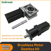 Load image into Gallery viewer, DC48V BLDC Nema34 86mm 350W-800W Brushless Motor Gearbox Kit 220VAC/310VDC Worm Gear Gearbox 3000RPM