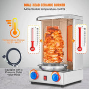 Bild in Galerie-Viewer laden, Amocart Shawarma Grill Machine13 lbs Chicken Shawarma Cooker Ga-s Vertical Broiler Gyro Rotisserie Oven Doner Kebab for Home