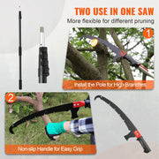Bild in Galerie-Viewer laden, Amocart Manual Pole Saw Extendable Tree Pruner Sharp Steel Blade for Branches Trimming with Lightweight Aluminum Alloy Handle