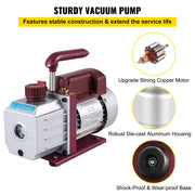 Charger l'image dans la visionneuse de galerie, Amocart 4.5CFM 1/3HP HVAC Refrigerant Vacuum Pump Refrigeration Single-Stage Set for Household Air Conditioning Vacuum Packing
