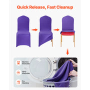 Load image into Gallery viewer, SucceBuy 50 Pcs Purple Chair Covers Polyester Spandex Chair Cover Stretch Slipcovers for Wedding Party Flat-Front Chair Covers