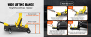 Charger l'image dans la visionneuse de galerie, SucceBuy 2T Low Profile Floor Jack Iron Hydraulic Racing Floor Jack Hydraulic Car Jack with Single/Dual Piston Quick Lift Pump