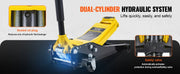 Bild in Galerie-Viewer laden, Amocart 2T Low Profile Floor Jack Iron Hydraulic Racing Floor Jack Hydraulic Car Jack with Single/Dual Piston Quick Lift Pump