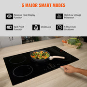 Charger l'image dans la visionneuse de galerie, Amocart 5 Burners 30/36 Inch Electric Induction Cooktop Stove Hob Built-in Burner Cooker Sensor Touch Control Magnetic Cooker