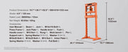 Charger l'image dans la visionneuse de galerie, Amocart 6/12T Hydraulic H-Frame Garage Floor Adjustable Shop Press with Plates 6T/12T Orange for Garages or Professional Shop